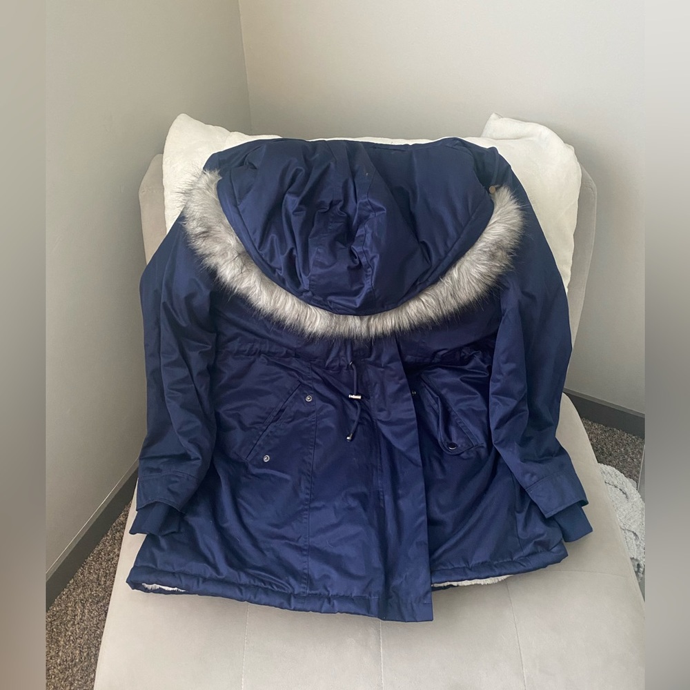 Fur lined coat